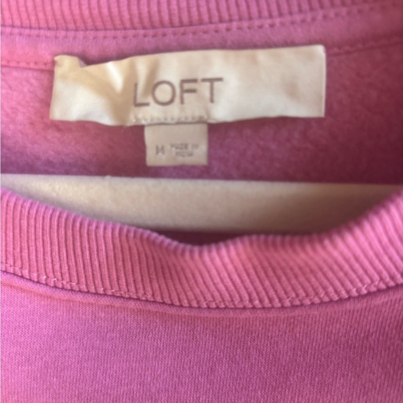 LOFT Vibrant Pink Crewneck Sweatshirt - Picture 2 of 3